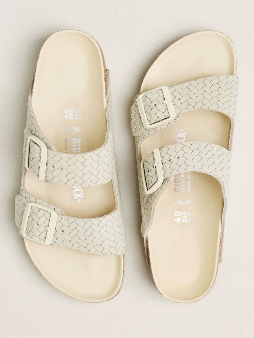 STAUD X BIRKENSTOCK Arizona Woven Sandal White